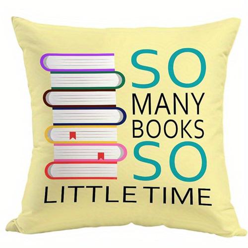 Home Decor Books Lover's Quotes Decorative Pillow Covers Pattern Cushion Cover Suitable for Sofa Bedroom Car Pillow Cover