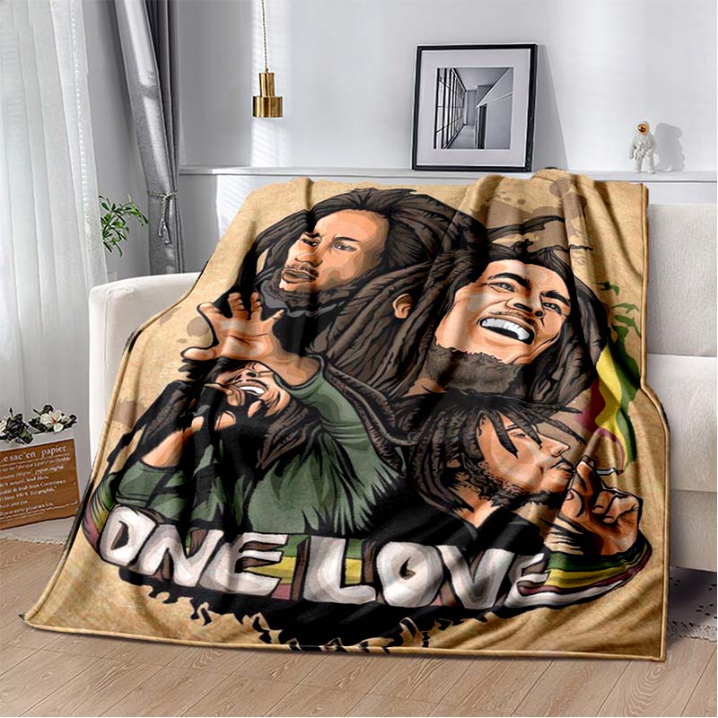 Bob Marley Album Blanket Reggae Music Jamaican Style Soft Flannel Blanket Home Sofa Bed Cover Warm Travel Christmas Gift Blanket