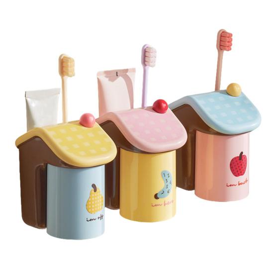 Toothbrush Holder with Cup Magnetic Toothbrush Cup Holder Wall-Mounted Toothbrush And Cup