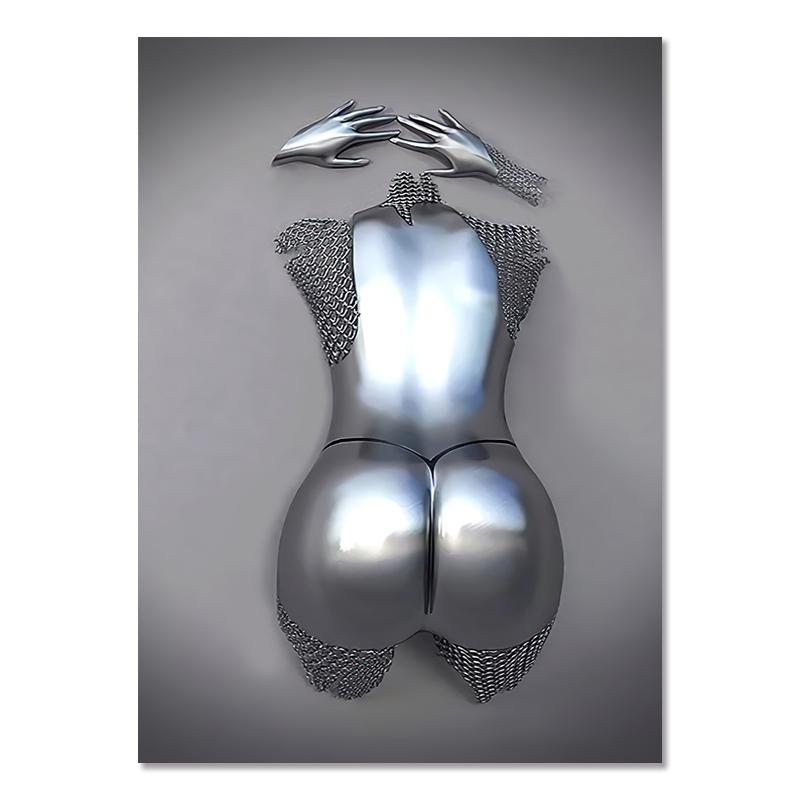 

Металлическая фигура, художественная статуя, холст, живопись, постеры и принты, современные любовники, скульптура, настенные панно для украшения гостиной, дома 21x30cm no frame