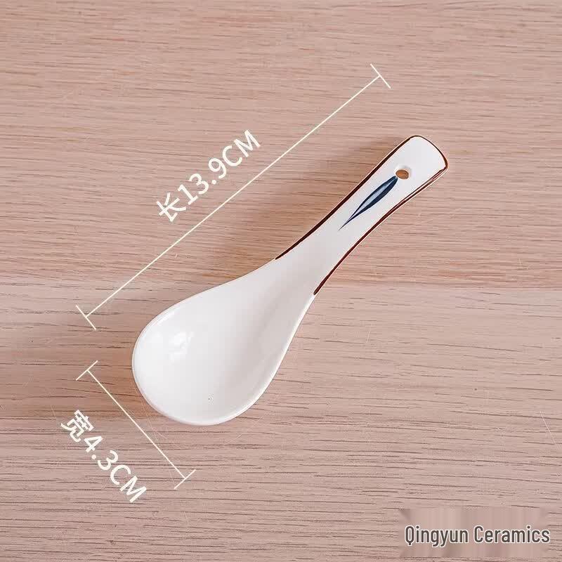 Pure White Flat-Bottom Ceramic Spoon
