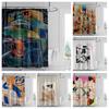 Abstract Art Print Waterproof Shower Curtain - Stylish, Durable & Easy-Care Choice For Contemporary Bathroom Décor