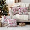 Pink Christmas Snowman Pillowcase Bedroom Sofa Cushion Cover 100% Polyester Living Room Cushion Pillowcase Home Decor
