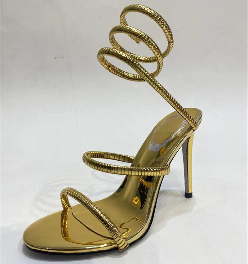 Snake Strap High Heel Sandals Women Summer  Ankle Strap Banquet Party Shoes Narrow Band High Heels Ladies Gladiator Sandals