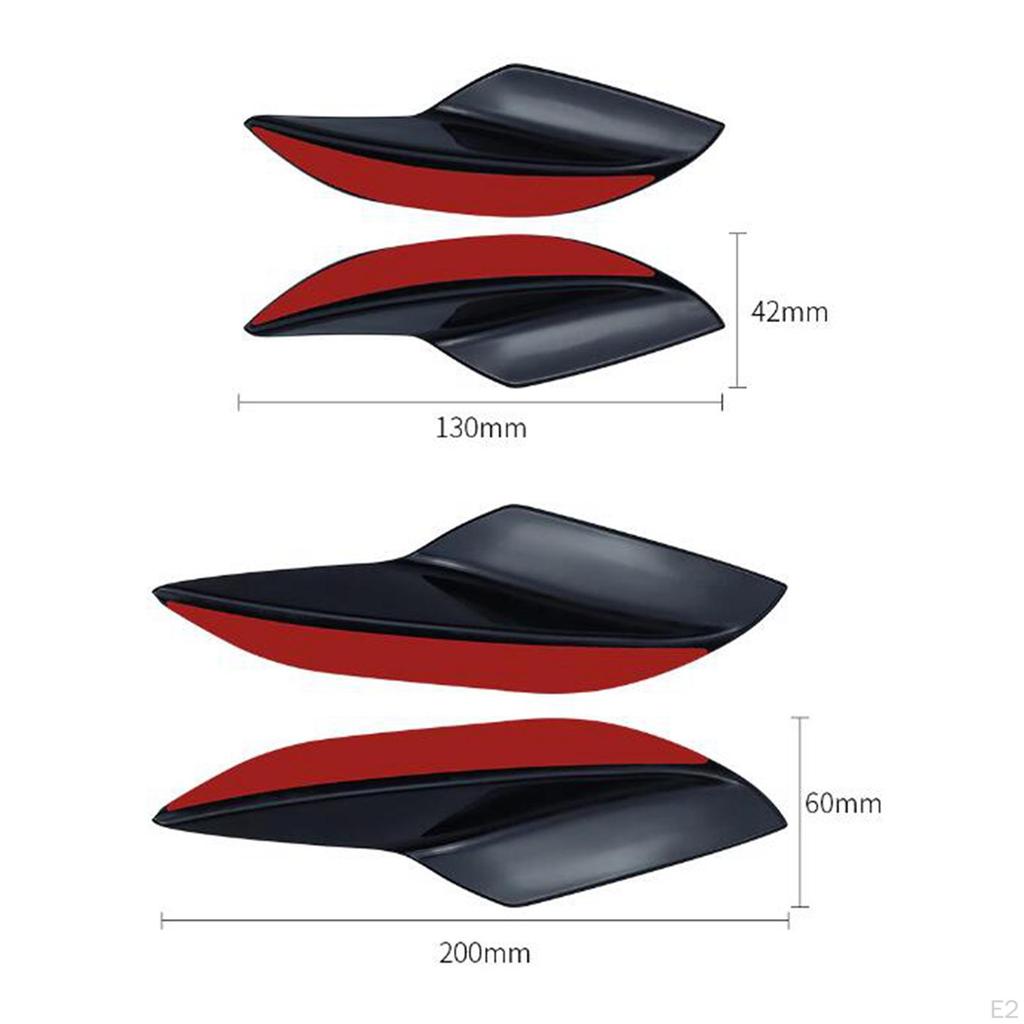 4 Pieces Universal Car Spoiler Canards Kit Diffuser Soft Automotive Supplies Auto Anti