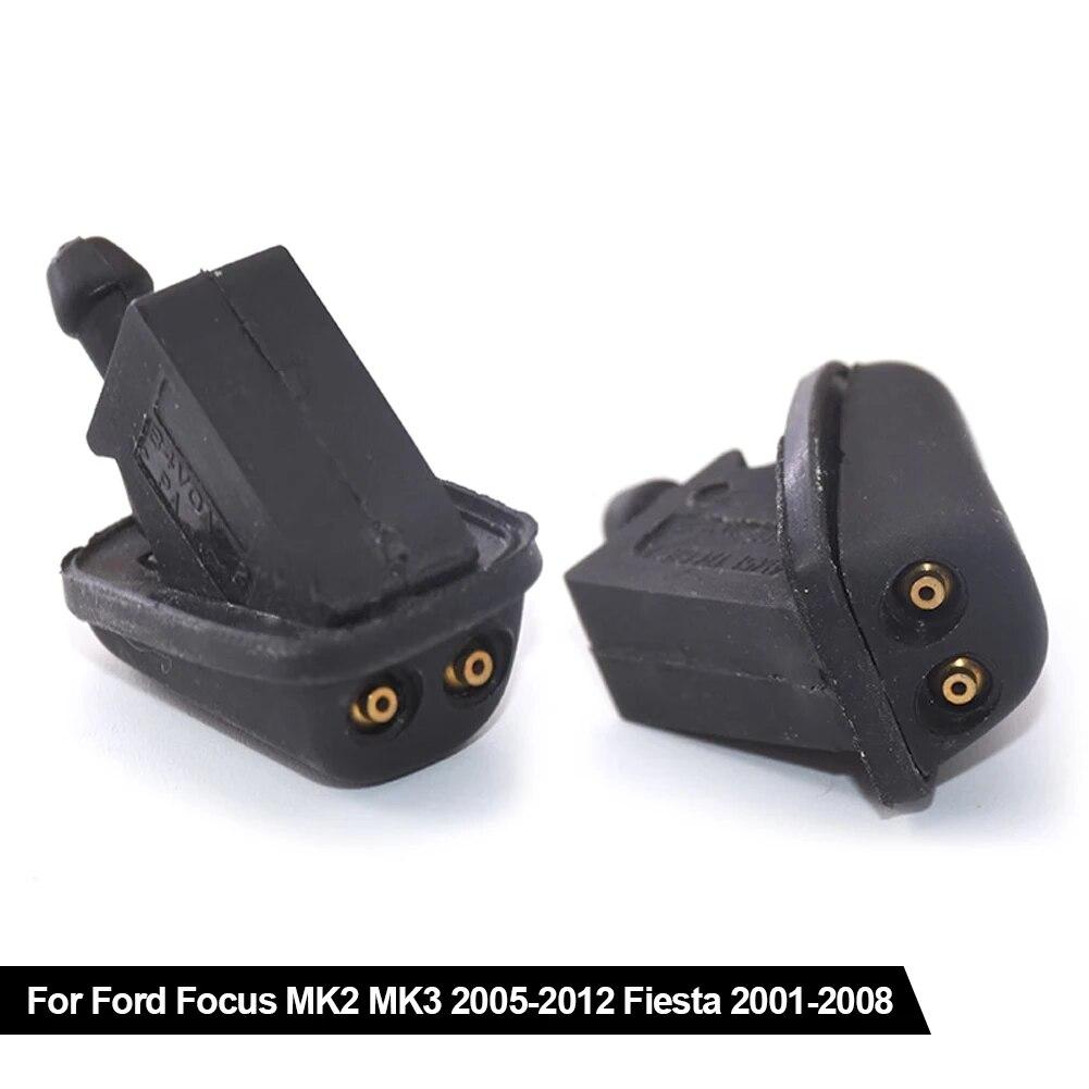 2pcs Car Front Windshield Washer Jet Nozzles Windscreen Wiper Sprayer For Ford Focus MK2 MK3 2005-2012 Fiesta 2001-2008