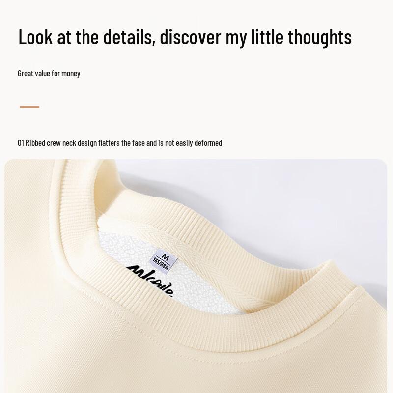 MJ STYLE Women's Fleece Lined Round Neck Sweatshirt