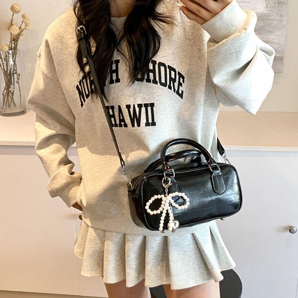 Keyring Bow Keychain Phone Charms Pearl Bow Phone Charms Pendant Heart Phone Chains  Women Girls