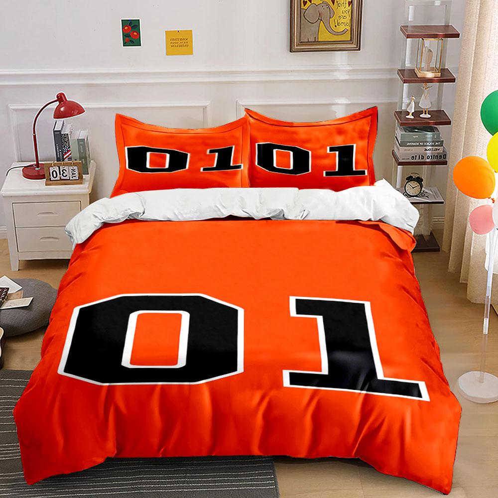 Bold Black Numbers "01". Bedding Sets Duvet Cover Sets Duvet Covers Pillowcases(1*Duvet Cover 2*Pillowcases Without Duvet Insert)