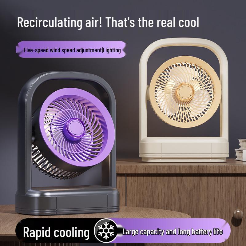 Compact Energy-Saving Low-Noise Desktop Fan for Strong Wind and Portable Air Circulation