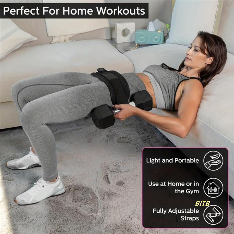 Adjustable Women Hip Thrust Belt Weight-bearing Aerobic Training Belt Dumbbell Forsythia Hip Fitness Belt for Home Gym