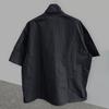 Men's Black Half Zip Short Sleeve Jacket Casual Oversized Streetwear Windbreaker