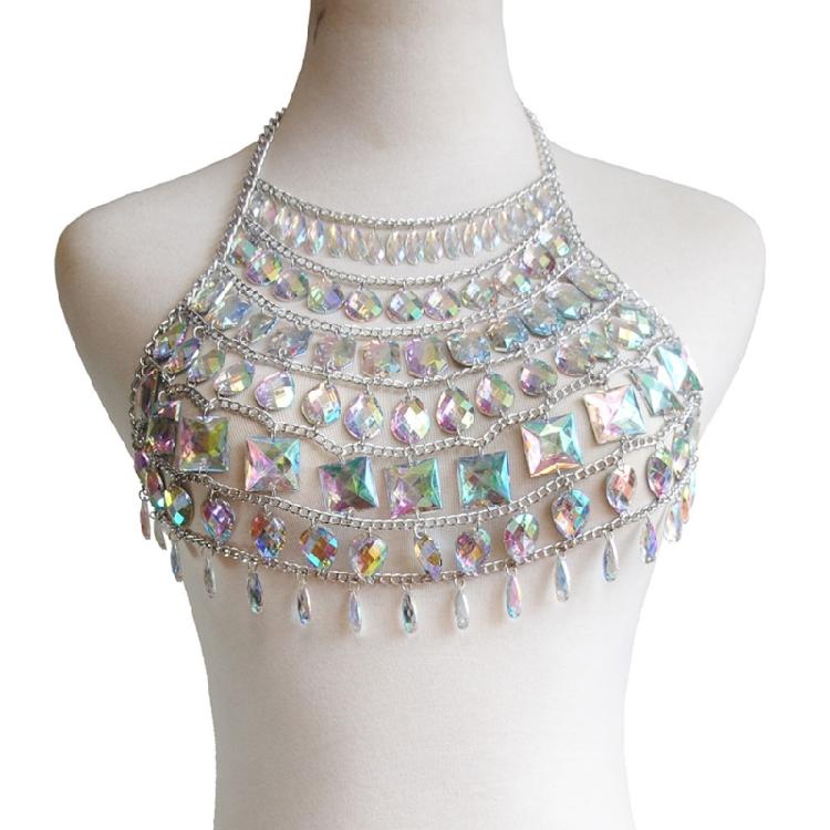 Simple Rhinestone Body Chain Crystal Bikini Bra Body Chain Jewelry Sexy Chain