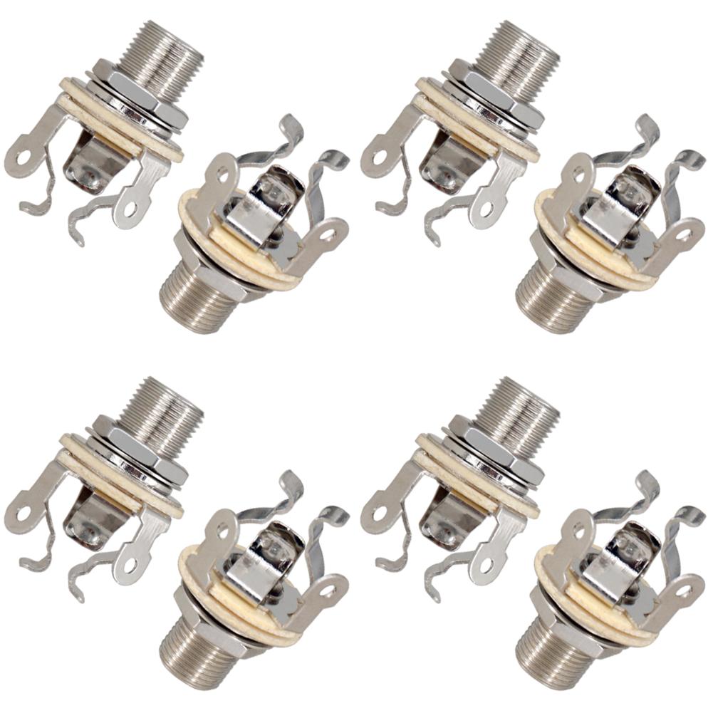 2-10PCS 1/4 Inch 6.35Mm Guitar Pickup Output Jack Socket Metal Guitar Stereo Socket Parts Guitar Mono Jack Socket for Electric G