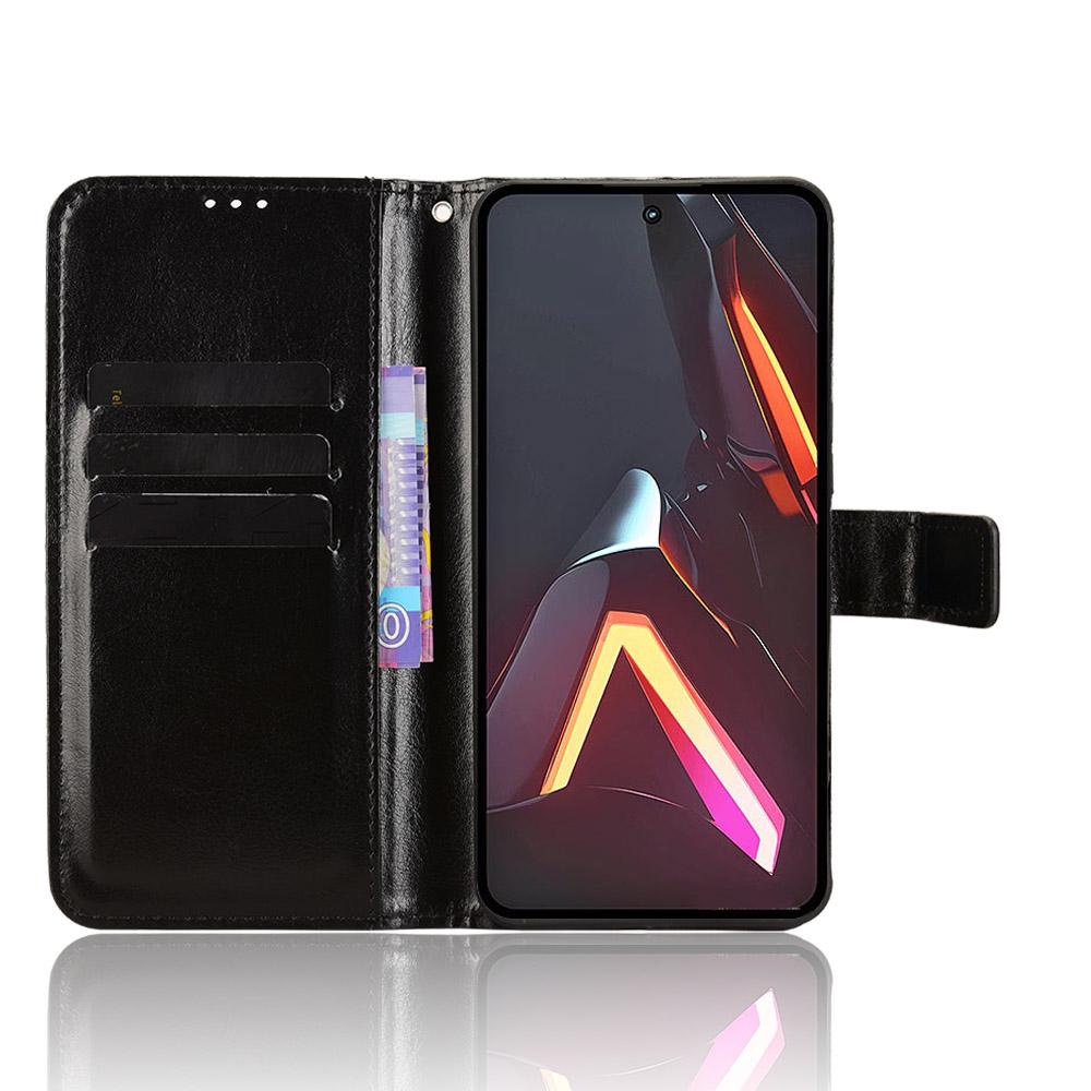 For ZTE nubia Neo 3 GT 5G PU Leather Case with Strap Crazy Horse Texture Phone Wallet Cover