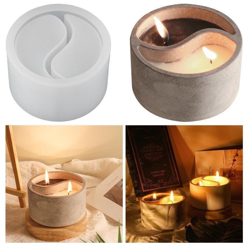 Handmade Tai Chi Aromatherapy Candle Cup Decoration Dropping Glue Mold Candle Holder Mold