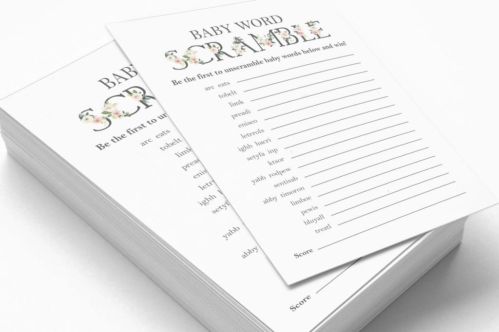 Inkdotpot Gender Neutral Baby Shower Game Set Of 50 Baby Alphabet ABC Game Party