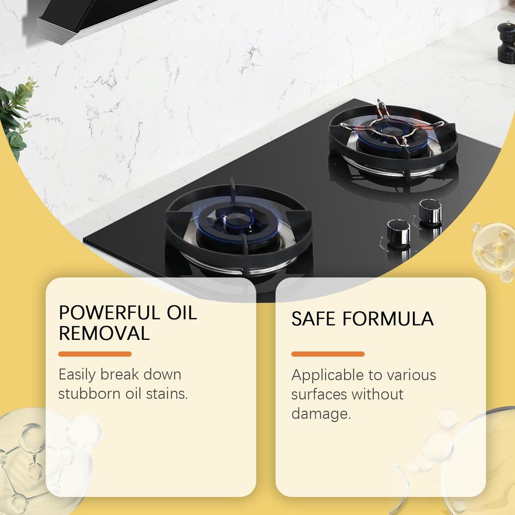 237ml Jaysuing Kitchen Heavy Duty Cleaner Multi-Purpose Cleaning Spray for Grease Stove Range Hood Removes Burnt-On Oil Stainless Steel Safe