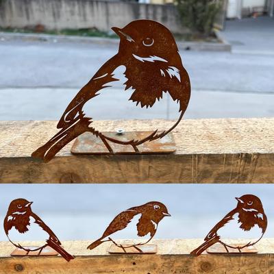 3pcs Iron Bird Garden Decorations Vintage Antique Rusty Outdoor Fence Decor Courtyard Handicrafts Ornaments Yard & Garden Decors