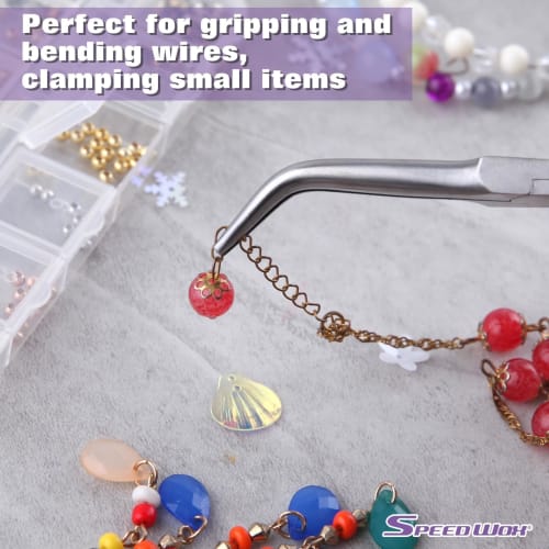 SPEEDWOX Bent Nose Pliers, Needle Nose Pliers, Bent Type, Needle Remover, Mini Bent Nose Pliers, Needle Nose Pliers, Micro Nose Pliers, No Grooves, No
