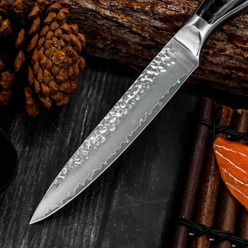 5'' 67 Layers Damascus Steel Chef Knife Kitchen Utility Knives Fruit Slicing Paring Knife Cutter