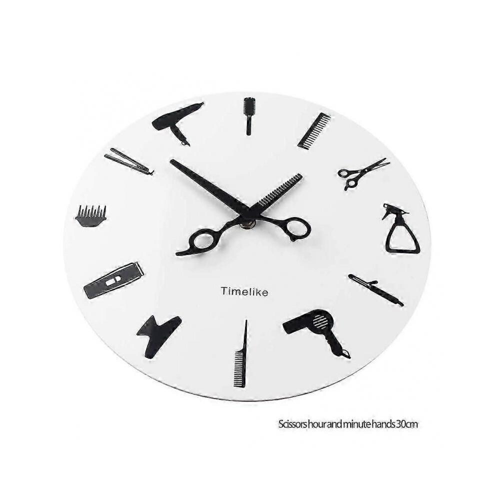 Timelike Barber Stylist Tools Wall Clock Modern 3D Quartz Non Ticking Beauty Hair Salon Clocks Watch for Home Decor Gift DS
