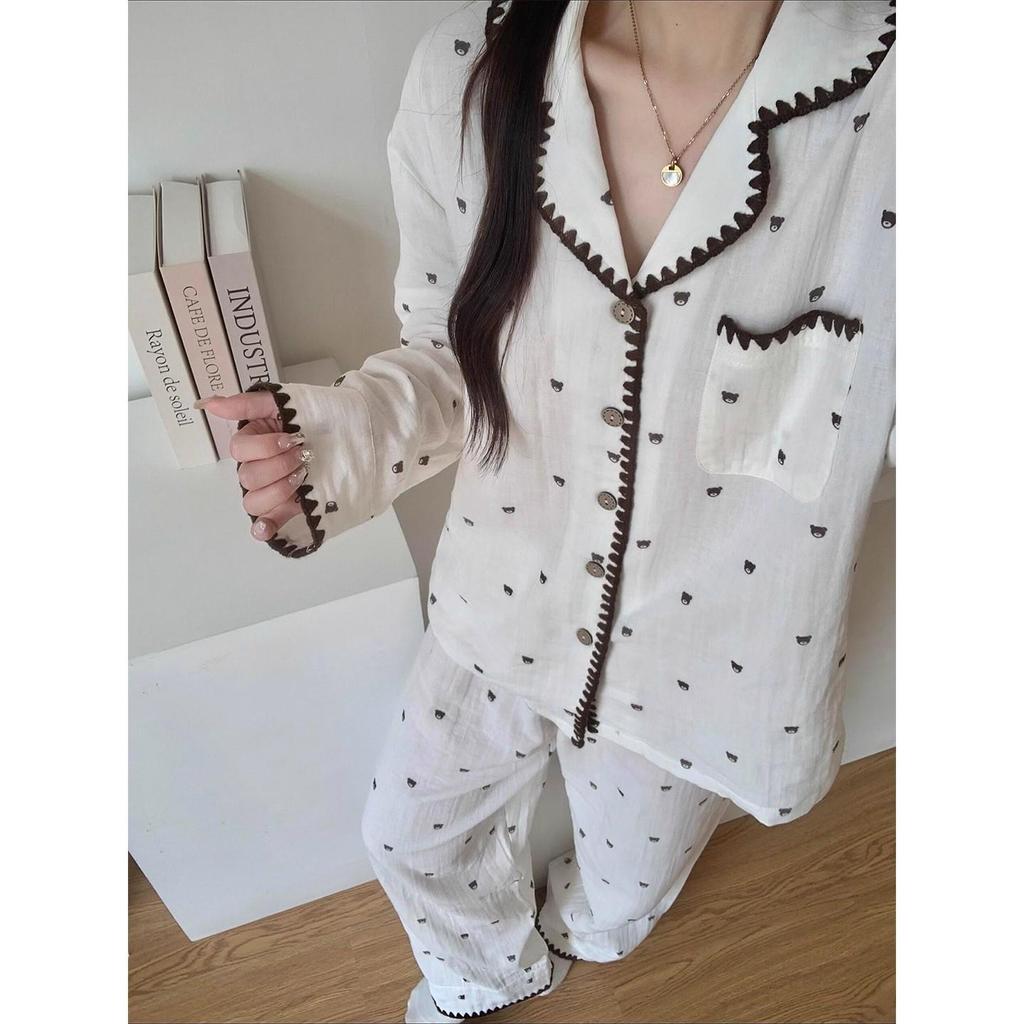 Women's Spring & Autumn Long Sleeve Pajama Set - High-End Style, Wearable Outside, Celebrity Fashion