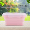 Portable Silicone Lunch Box Folding Microwave Safe Lunchbox Food Container