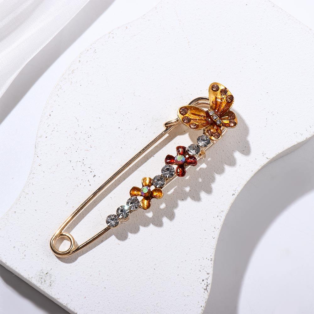 Rhinestone Simulated Pearl Enamel Zinc Zinc Alloy Flower Butterfly Jewelry Brooches Pin Accessories Corsage