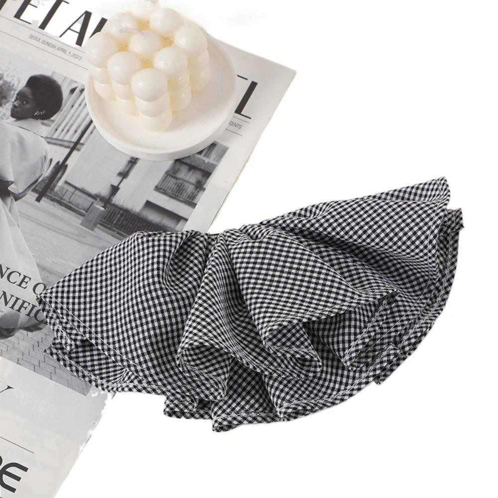 Bow Checkered Hair Clip French Style Oversized Hair Scrunchies Fashion Women Hair Ropes  Girls