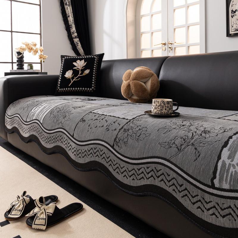 Simple Retro Sofa Cushion New Four-Season Universal Irregular Premium Leather Sofa Seat Cushion Fixed Non-Slip
