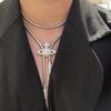 Saturn Pendant Necklace For Women With Rhinestone Accents And Adjustable Snake Chain