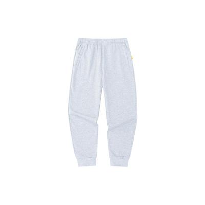 Basketball Series Solid Color Mid-Waist Cuffed Fleece Knitted Sports Pants Men Pants Gray Heather-Gray 952331302-2