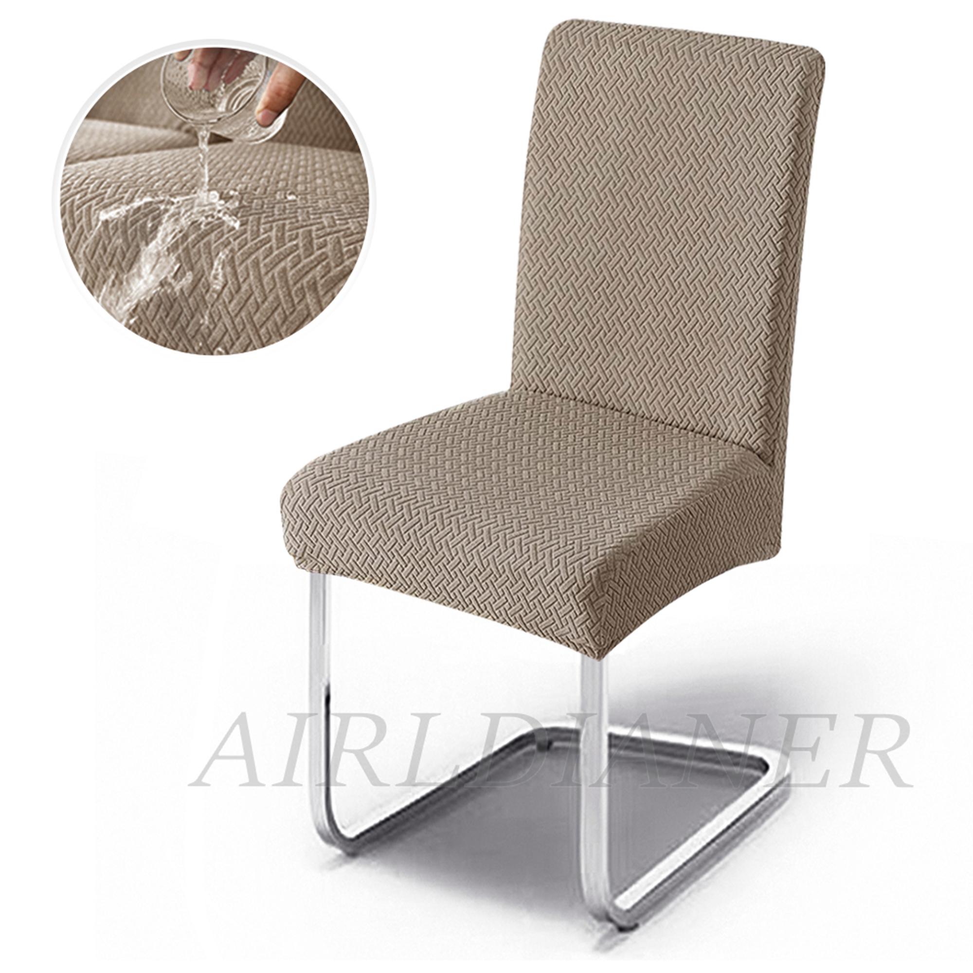 

1PC Waterproof Twill Chair Cover Jacquard Thick Solid Color Chair Seat Protector Dining Room Elastic Universal Cover Restaurant 1PC