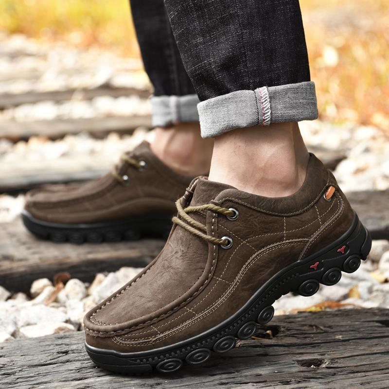 Fashion High Quality Men Real Leather Casual Shoes Classic Genuine Leather Loafers for Man Comfortable Driving Shoe Male Sneakers Casual