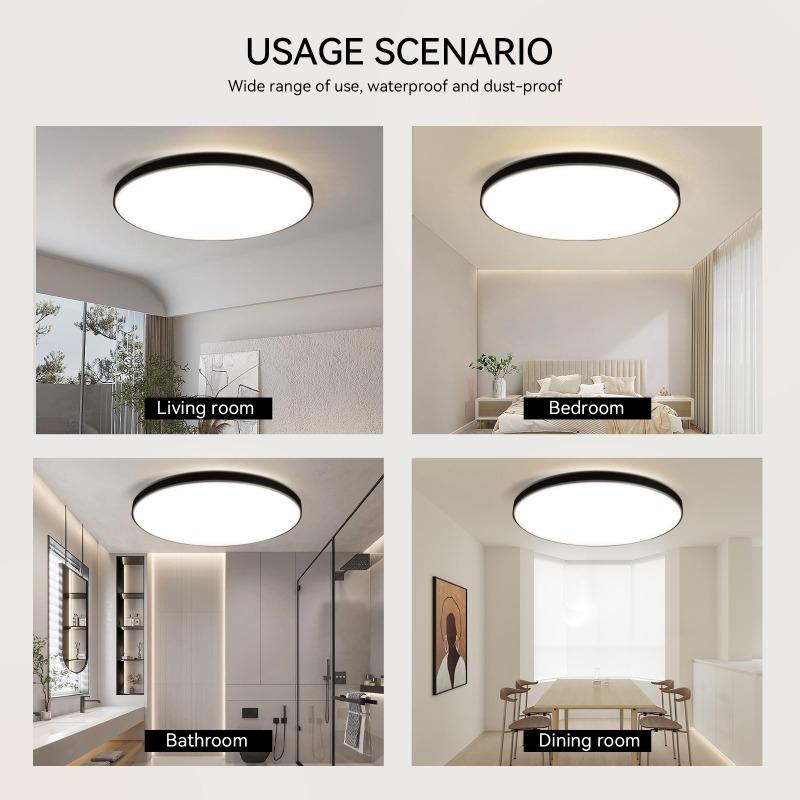 LED-Deckenleuchten mit Fernbedienung, dimmbare LED-Panel-Deckenleuchten, 110–265 V, Beleuchtungskörper für Schlafzimmer, Küche