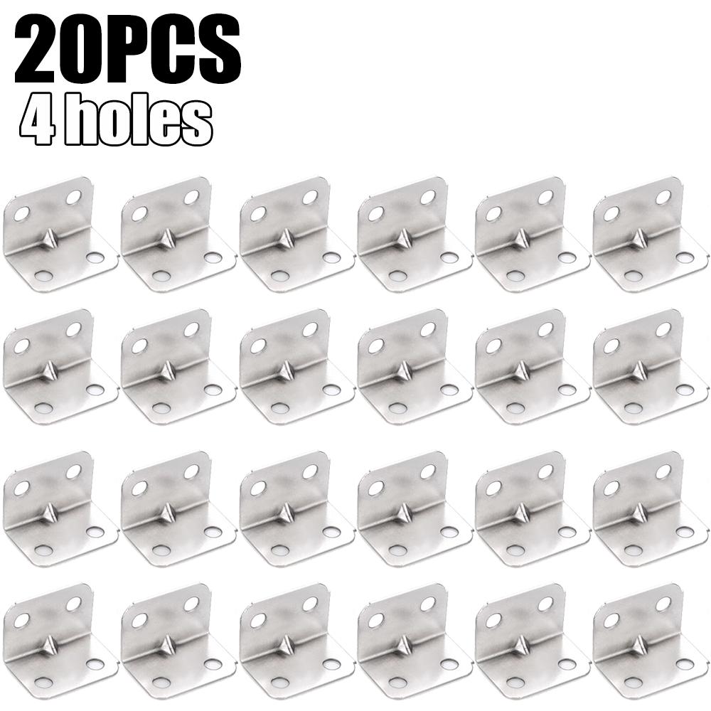 

50/10x Угловые кронштейны из нержавеющей стали Универсальные для шкафов, ящиков, окон, деревянной мебели Угловой фиксирующий кронштейн под прямым углом 90 градусов small,20pcs