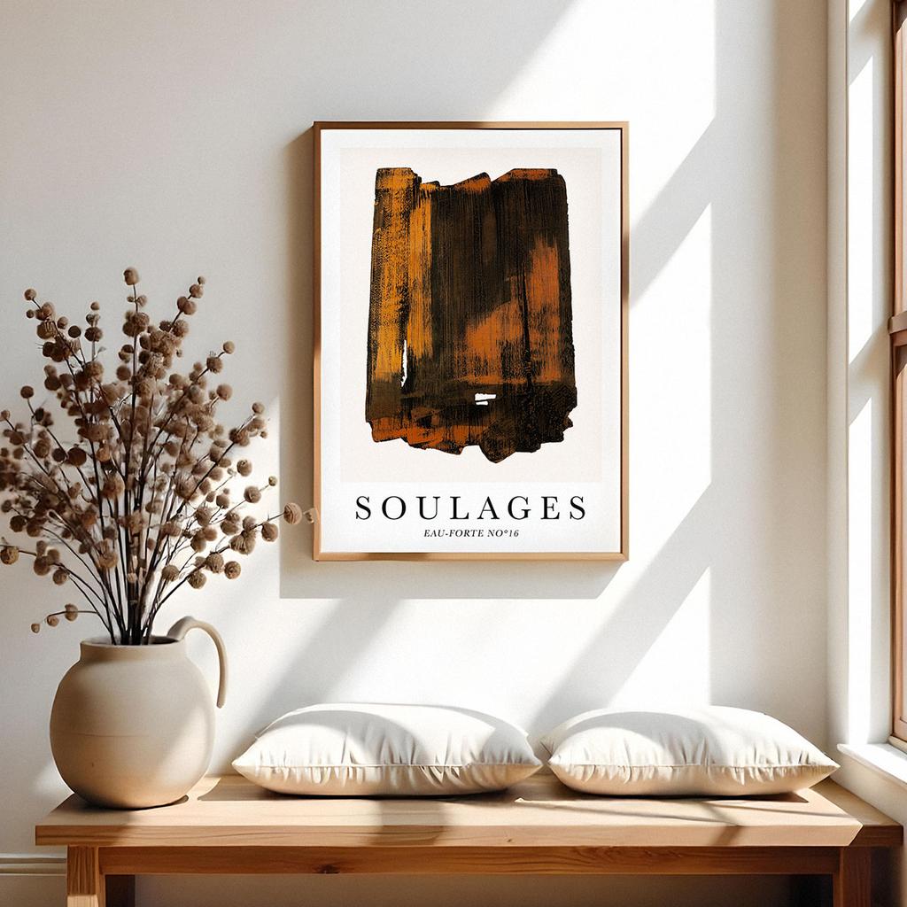 Plakat abstrakcja soulages rdza