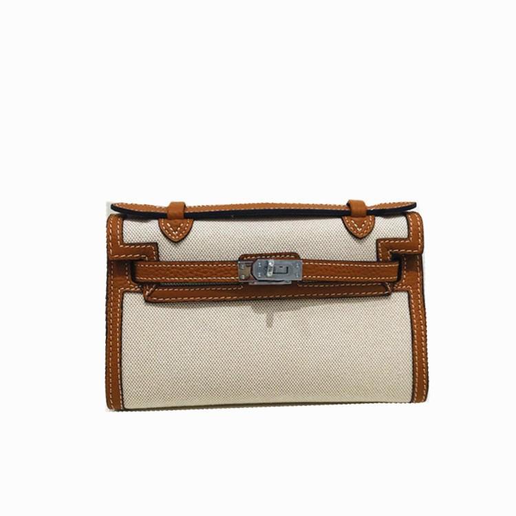 Nowej generacji płócienna torebka kopertówka ze skóry krowiej damska torba na ramię ukośny mała torba torba startowa