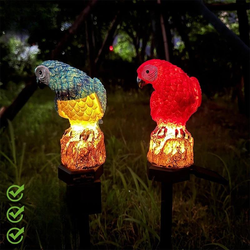1Pc Solar Floor Plug Light Resin Parrot Lawn Light, Garden Decoration Night Light Outdoor Landscape Light Luminous Led