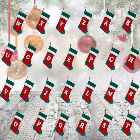 18 Inches Monogram Christmas Stockings with Letters Embroidered Initials Xmas Hanging