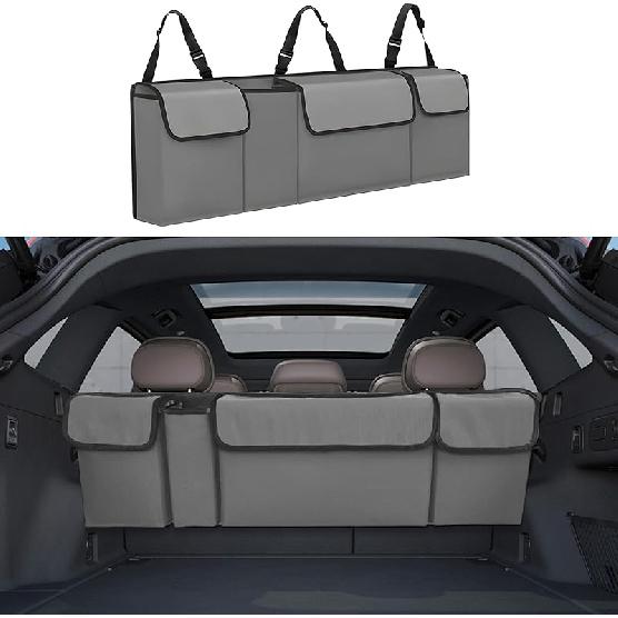 Car Trunk Organizer, Backseat Hanging Large Storage With Adjustable Straps,Waterproof PVC Collapsible Cargo Bag, Car Interior Accessories For Auto