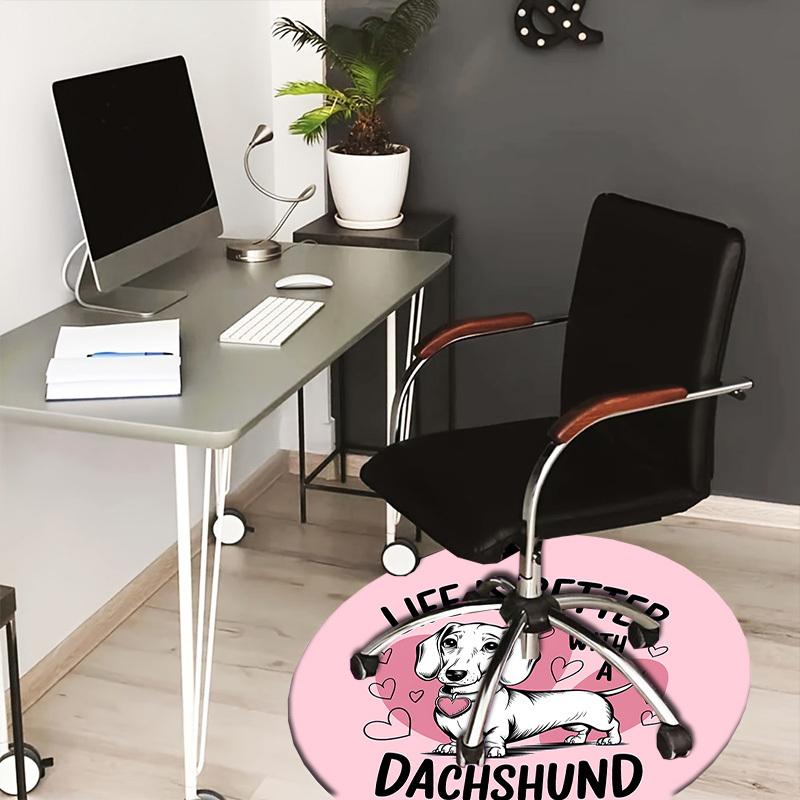 

1pc Office Carpet Chair Mats Life is better with a Dachshund. Perfect for Decorating Office Chairss, Or Bedrooms.YDT384 80cm by 80cm