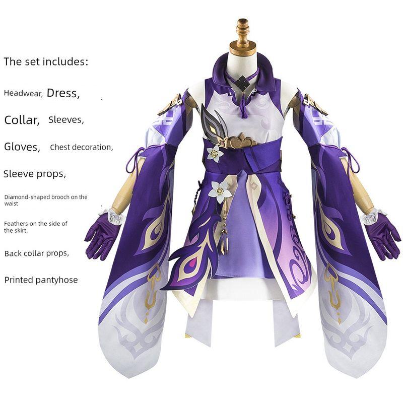 Genshin Impact Keqing Cosplay Costume Performance Outfit Liyue Seven Stars Game Clothing Performance Costume Cosplay Anime Stage Performance Costume