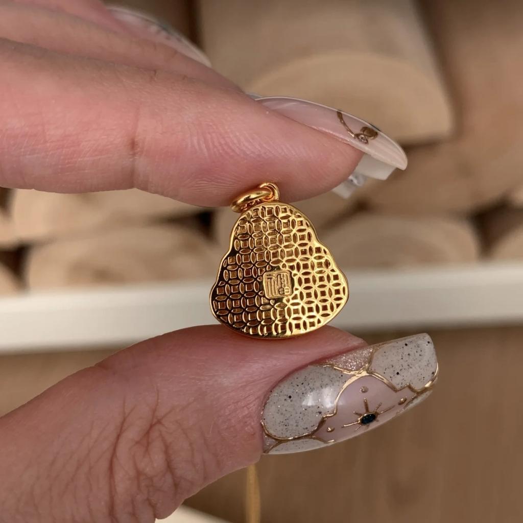 Ancient Small Shufo Necklace, Exquisite And Small, Bare Body, Smiling Buddha, Big Belly Buddha, Hanging Mouth, Collarbone Chain.