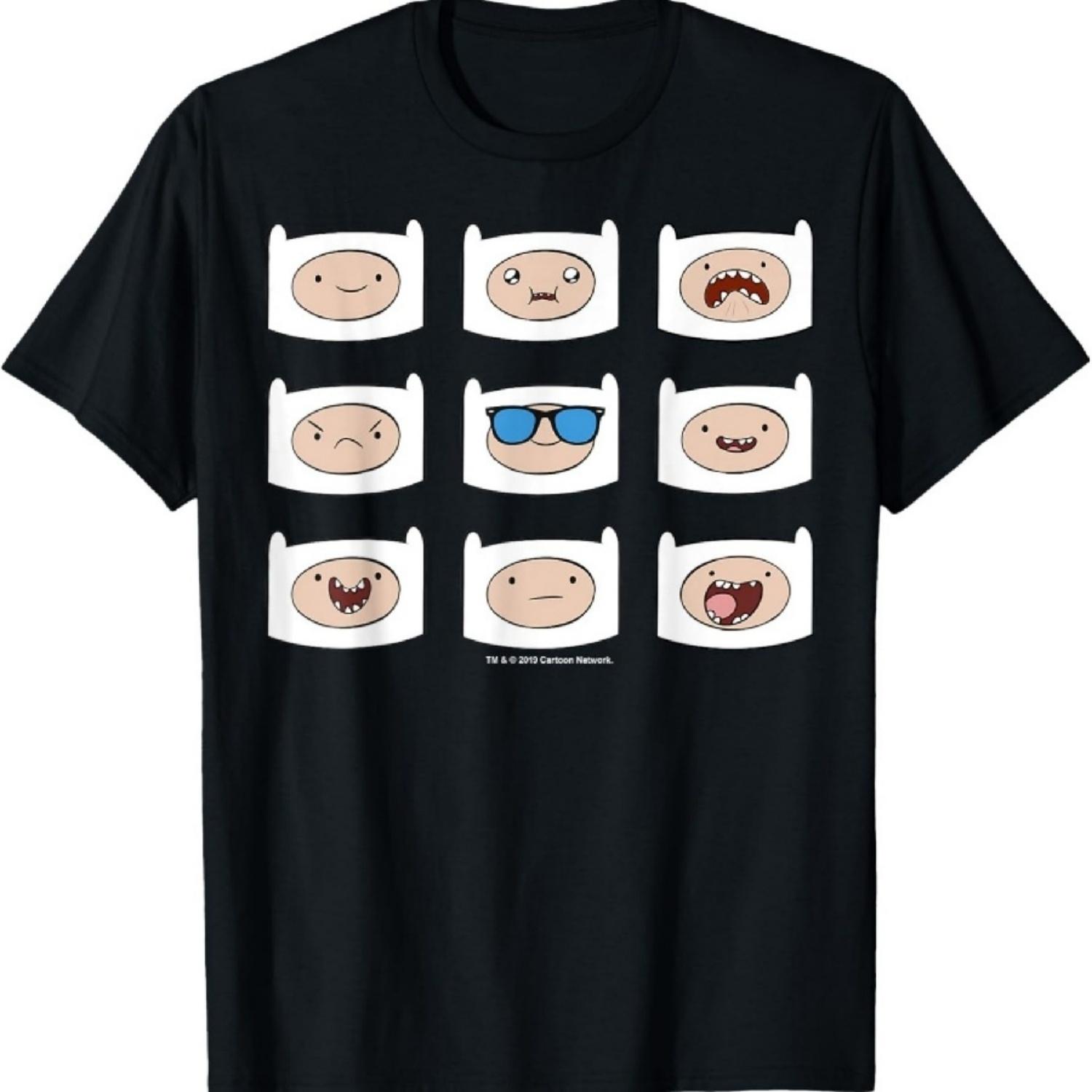 Футболка CN Adventure Time с изображением лица Финна XXXXXL чёрный