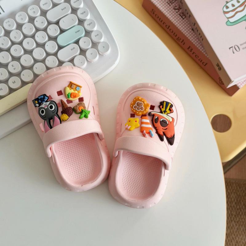 

Kids Crazy Animal Crocs - City Beach Closed-Toe Non-Slip Sandals for Boys & Girls 15cm Insole рожевий