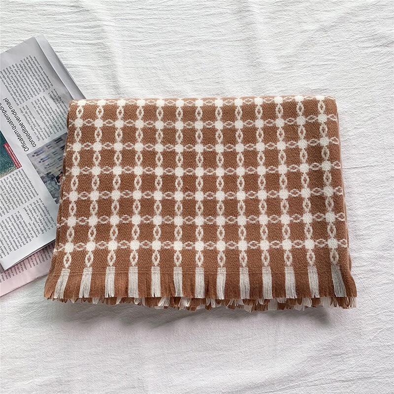 Fumede Winter Faux Cashmere Houndstooth Scarf & Shawl