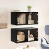 Wall Cabinets 2 pcs Black Oak Effect 68 x 37 x 35 cm