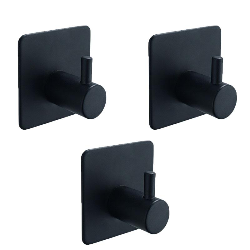 Schwarzer Kleiderhaken, Wandschlüsselhaken, luxuriöser Handtuchhaken, Badezimmer-Kleiderhaken aus Edelstahl, rostfreier Hakenaufhänger für Küchenbeschläge